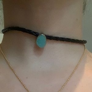 Cute choker with stone pendant